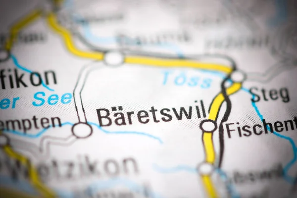 Baretswil Mapa Geográfico Suíça — Fotografia de Stock