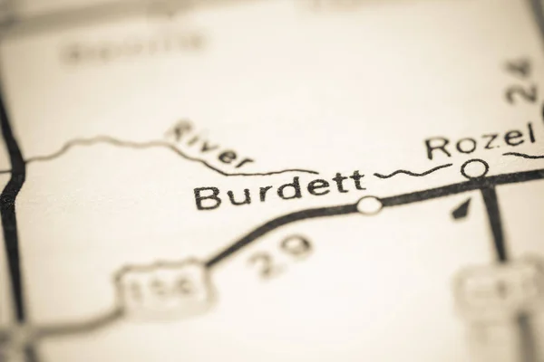 Burdett Kansas Usa Geography Map — Stock Photo, Image