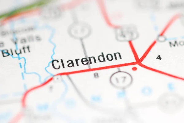 Det Clarendon Det Arkansas Usa Geografisk Karta — Stockfoto