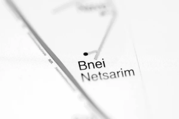 Bnei Netsarim Sur Une Carte Géographique Israël — Photo