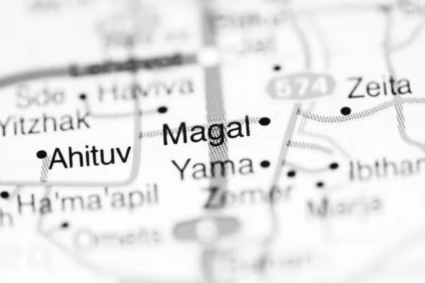 Magal on a geographical map of Israel