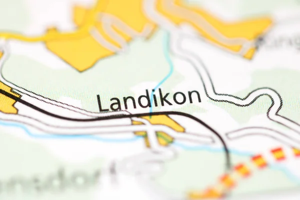 Landikon Mapie Geograficznej Szwajcarii — Zdjęcie stockowe