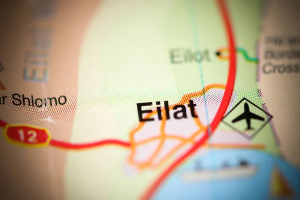 Eilat Una Mappa Geografica Israele — Foto Stock
