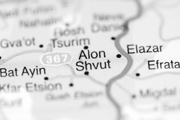 Alon Shvut on a geographical map of Israel