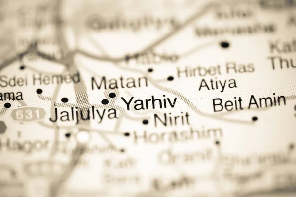 Yarhiv Mapa Geográfico Israel — Foto de Stock