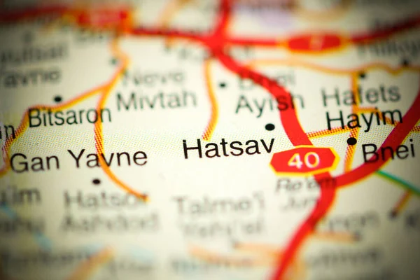 Hatsav Auf Einer Geografischen Landkarte Von Israel — Stockfoto