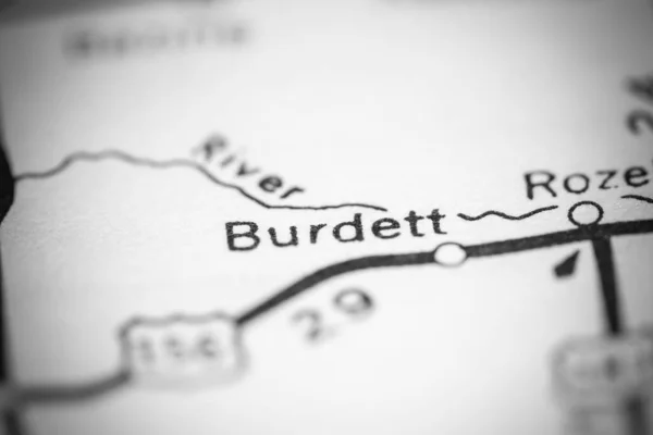 Burdett Kansas Eeuu Mapa Geográfico — Foto de Stock