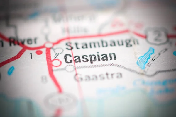 Caspian. Michigan. USA on a geography map.
