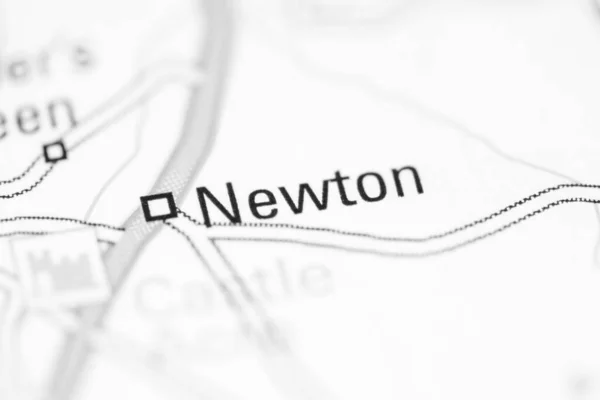 Newton Sobre Mapa Geográfico Reino Unido — Fotografia de Stock