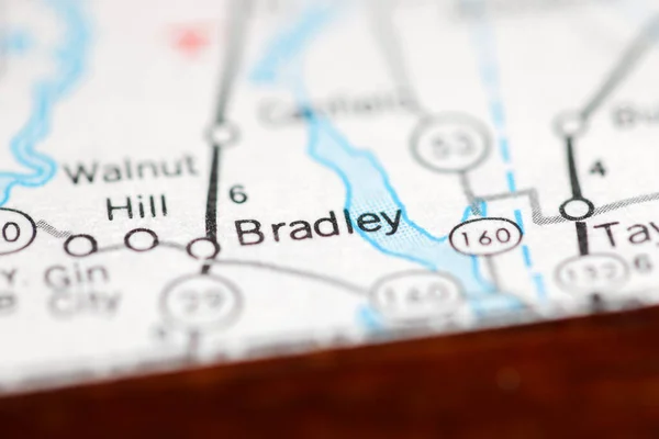 Bradley Arkansas Stati Uniti Una Mappa Geografica — Foto Stock
