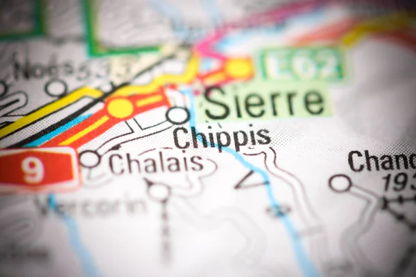 Чіппіс Географічній Карті Швейцарії — стокове фото