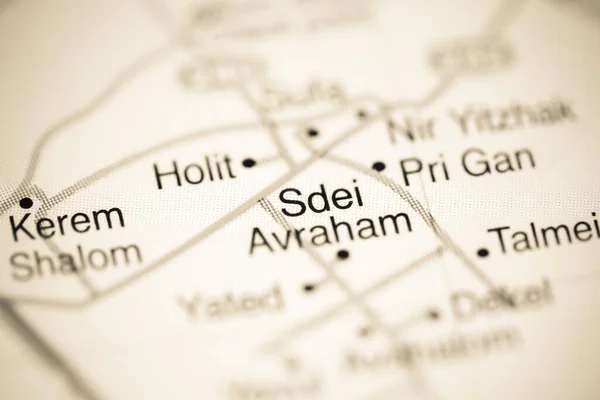 Sdei Avraham Mapa Geográfico Israel — Foto de Stock
