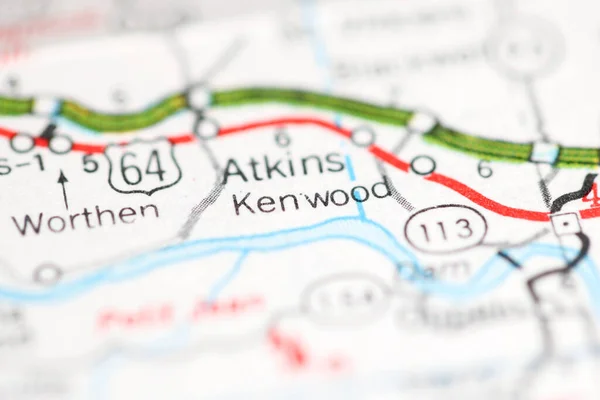 ケンウッド アーカンソーだ 地理地図上のアメリカ — ストック写真