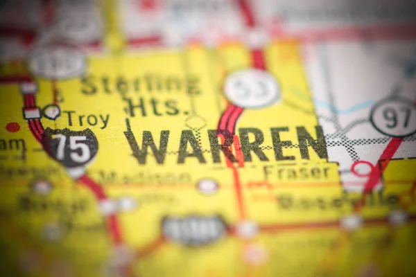 Warren Michigan Eua Sobre Mapa Geografia — Fotografia de Stock