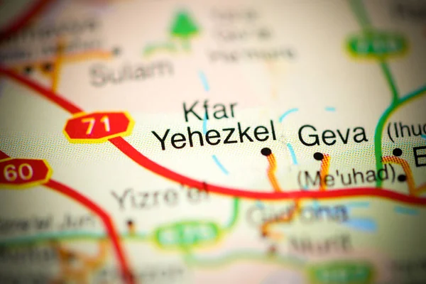 Kfar Yehezkel on a geographical map of Israel