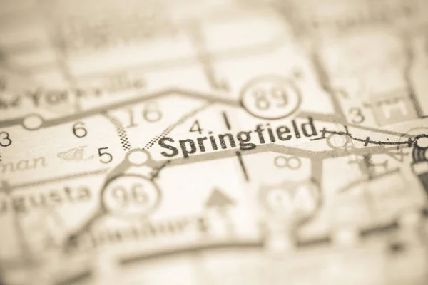 Springfield Michigan Usa Mapě Geografie — Stock fotografie