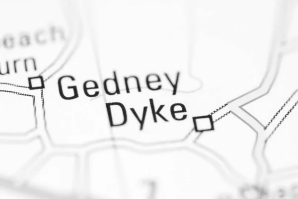 Gedney Dyke Sobre Mapa Geográfico Reino Unido — Fotografia de Stock