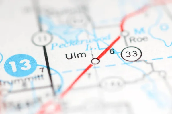 Ulm Arkansas Eeuu Mapa Geográfico —  Fotos de Stock