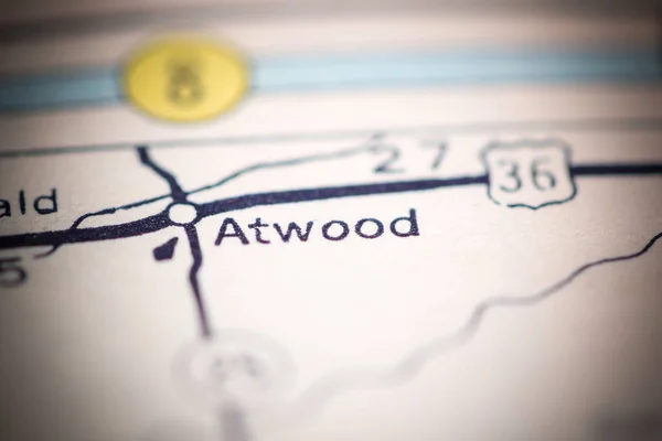 Atwoode Kansas Usa Mapě Geografie — Stock fotografie