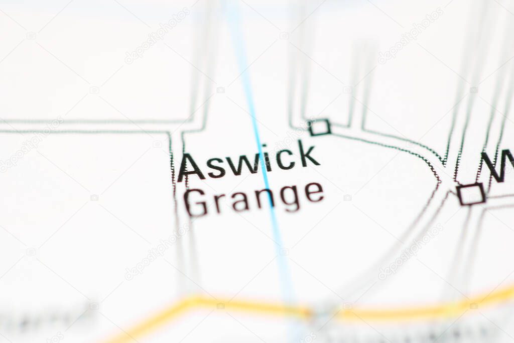 Aswick Grange on a geographical map of UK