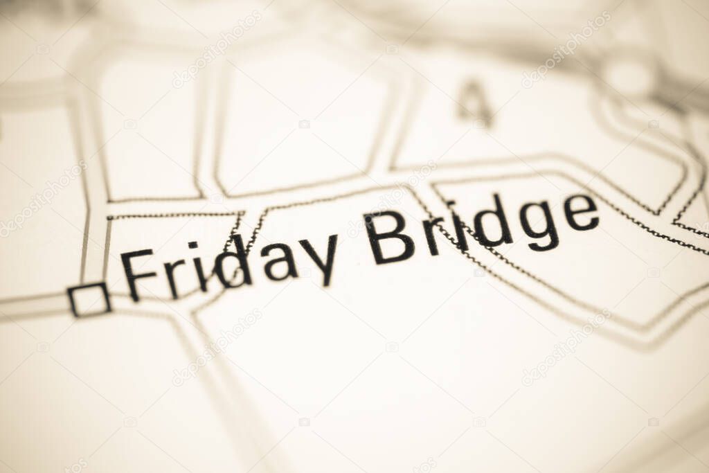 Friday Bridge on a geographical map of UK