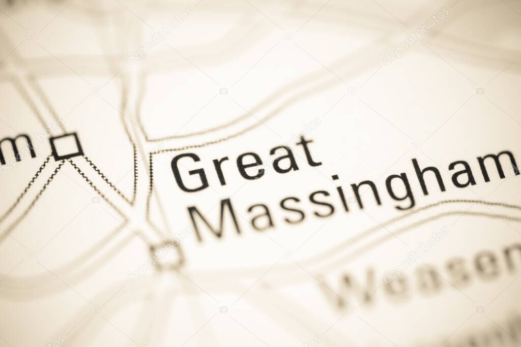 Great Massinghanm on a geographical map of UK