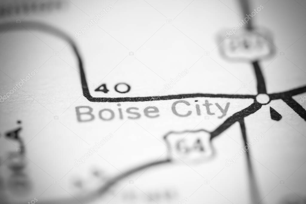 Boise City. Oklahoma. USA on a geography map.