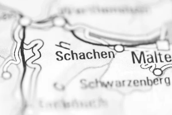 Schachen Una Mappa Geografica Della Svizzera — Foto Stock