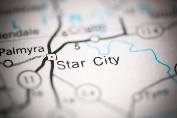 Star City. Arkansas. USA on a geography map