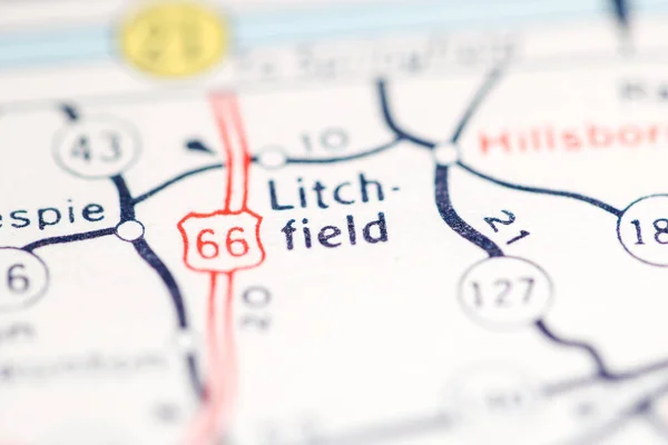 Litchfield Illinois Usa Een Aardrijkskundekaart — Stockfoto
