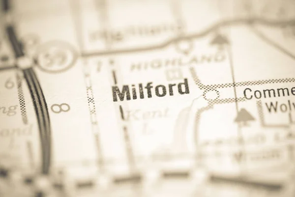 Milford Michigan Abd Coğrafya Haritasında — Stok fotoğraf