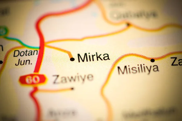 Mirka on a geographical map of Israel