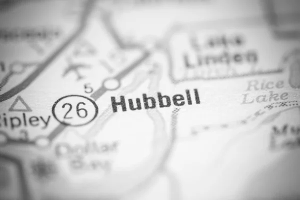 Hubbell 密歇根地图上的美国 — 图库照片