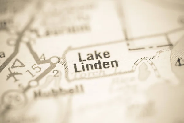 Lago Linden Michigan Eua Sobre Mapa Geografia — Fotografia de Stock