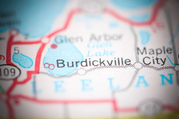 Burdickville Michigan Stati Uniti Una Mappa Geografica — Foto Stock