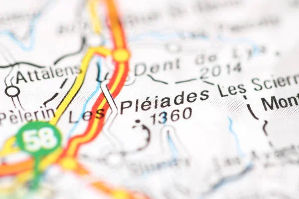 Les Pleiades Географічній Карті Швейцарії — стокове фото