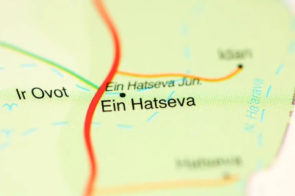Ein Hatseva on a geographical map of Israel
