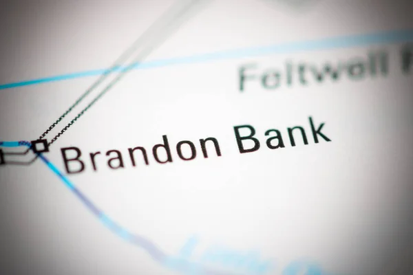 Brandon Bank Sobre Mapa Geográfico Reino Unido — Fotografia de Stock