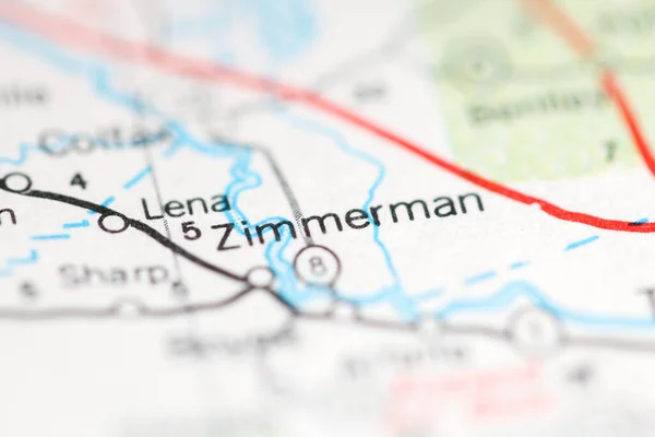 Zimmerman Det Louisiana Usa Geografisk Karta — Stockfoto