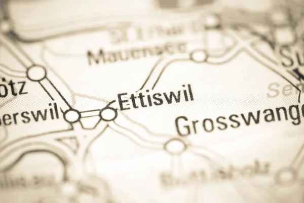 Ettiswil Geographical Map Switzerland — Stock Photo, Image