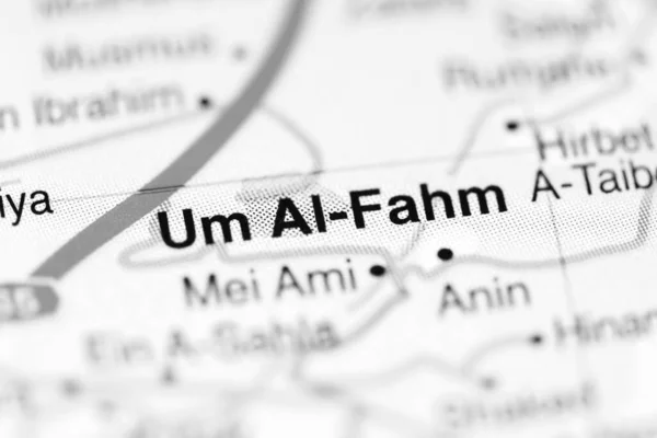 Um Al-Fahm on a geographical map of Israel