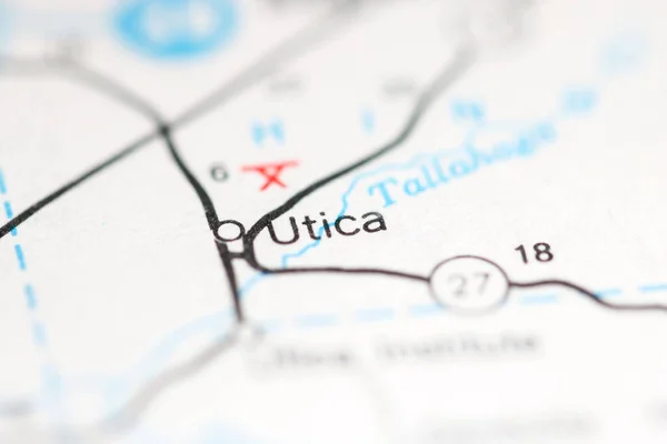 Utica Mississippi États Unis Sur Une Carte Géographique — Photo
