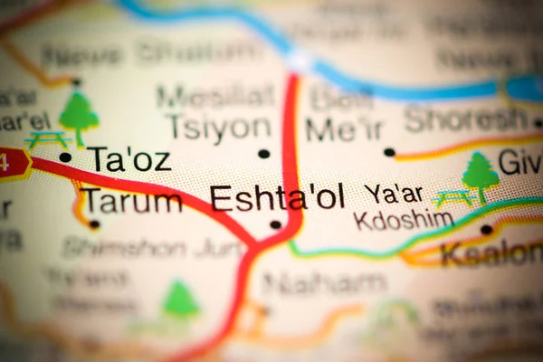 Eschta Auf Einer Geografischen Landkarte Israels — Stockfoto