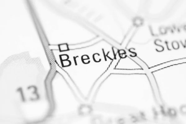 Breckles Географічній Карті Великої Британії — стокове фото