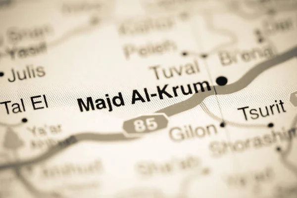 Majd Al-Krum on a geographical map of Israel