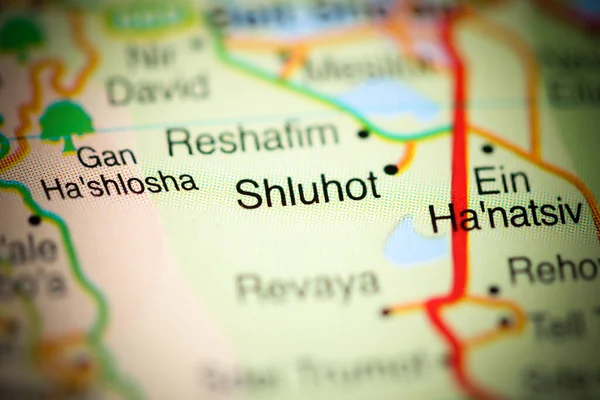 Shluhot Auf Einer Geografischen Landkarte Von Israel — Stockfoto