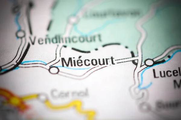 Sviçre Nin Coğrafi Haritasında Miecourt — Stok fotoğraf