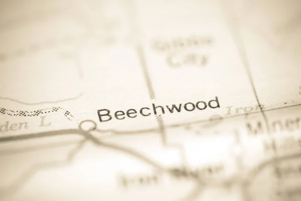 Beechwood Michigan Abd Coğrafya Haritasında — Stok fotoğraf