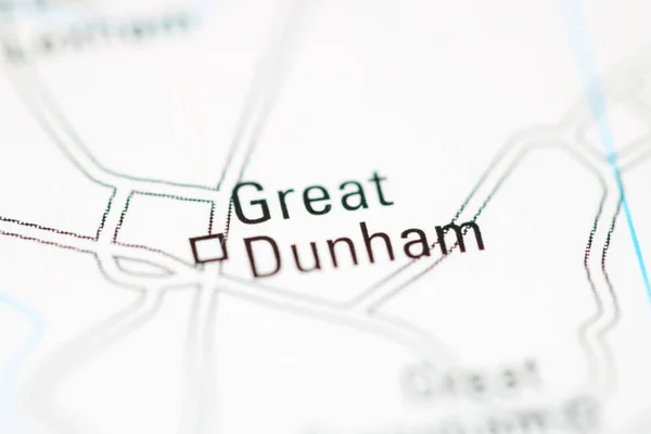 イギリスの地理地図上のグレート ダナム — ストック写真