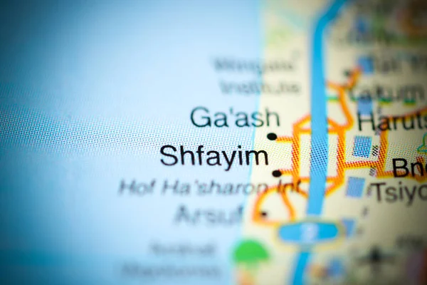 Shfayim Auf Einer Geografischen Landkarte Israels — Stockfoto